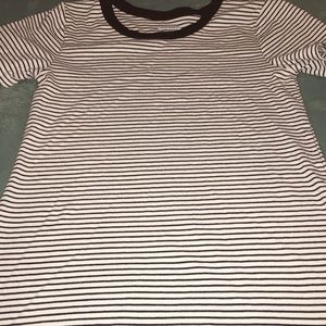 Striped form fitting tee shirt